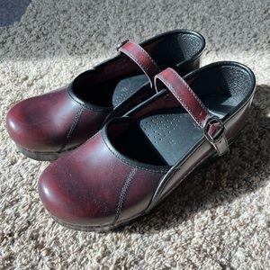 Worn once rare burgundy color Mary Jane Danskos.